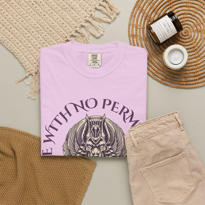 Rise With No Permission T-Shirt — Anubis Helmet Graphic Tee (“Your Song Is Your Spell”)