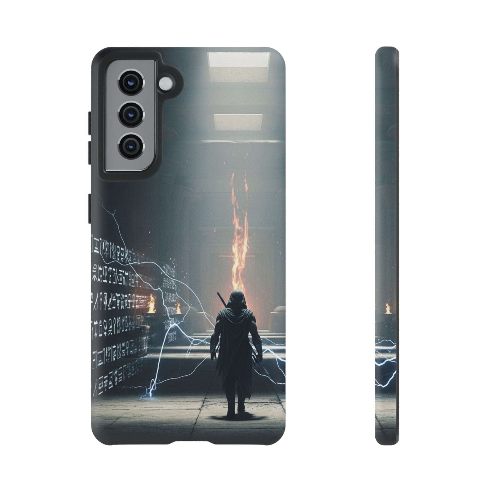 Phone Case - Cybermage Silhouette with Lightning Spell