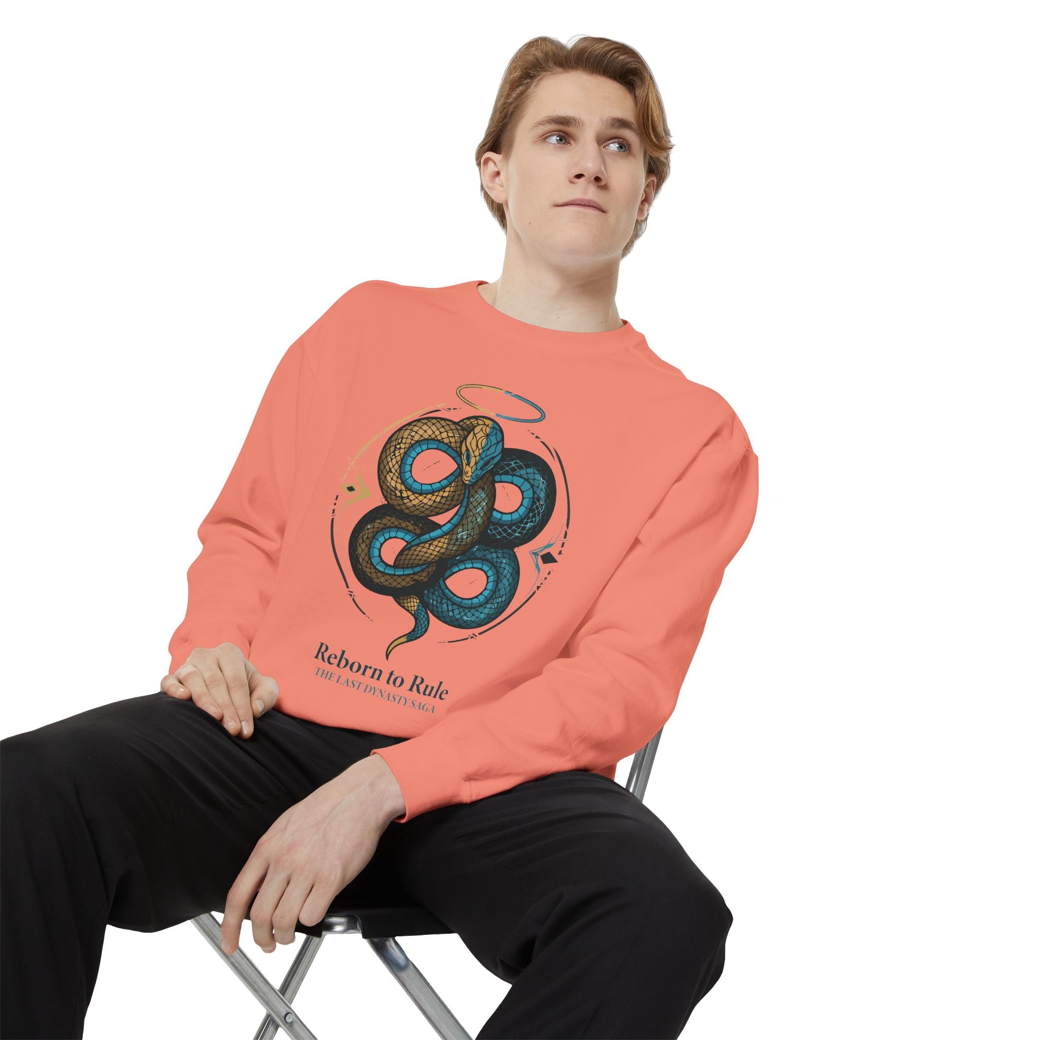 Snake Emblem Sweatshirt — "Reborn to Rule" Graphic Crewneck