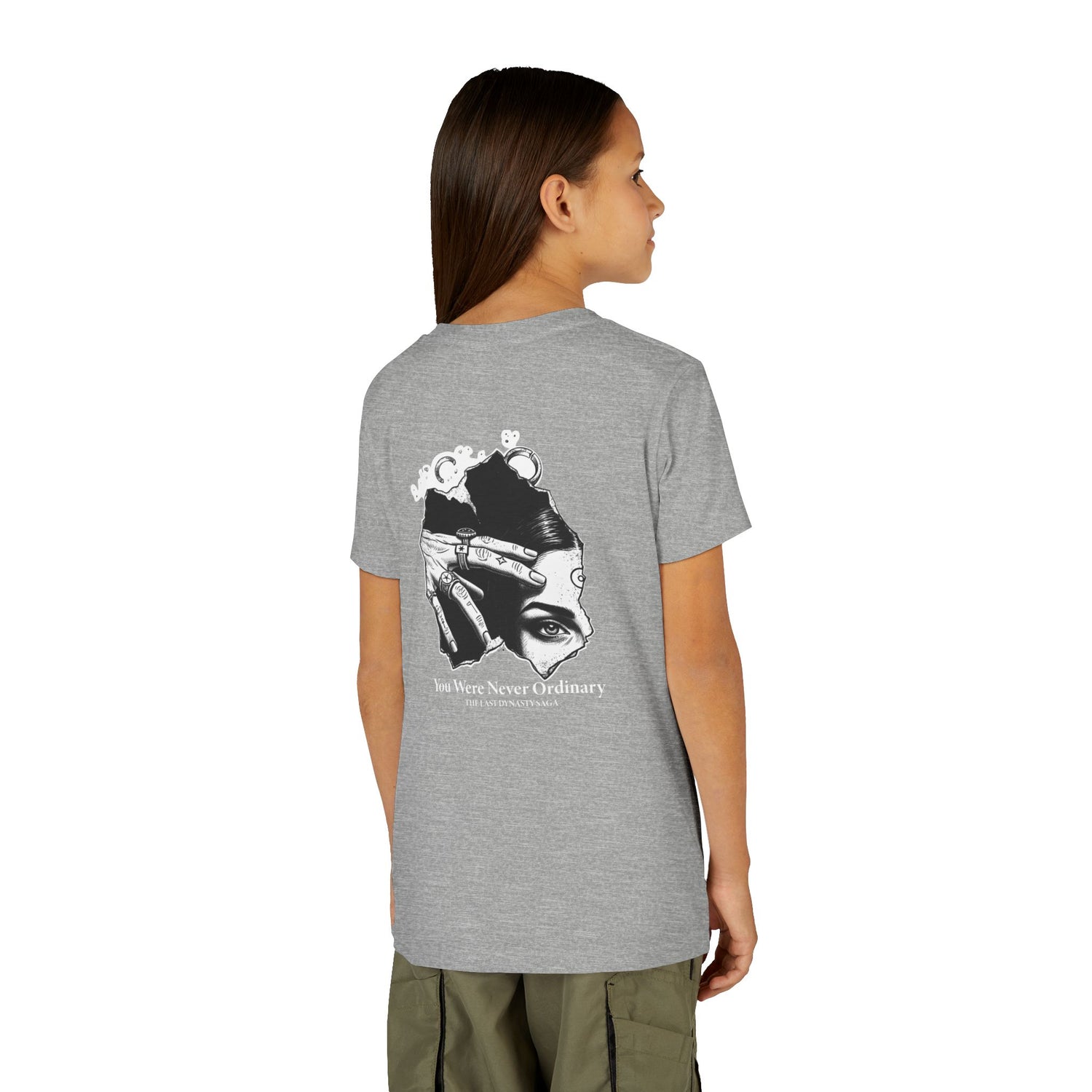 Youth Graphic Tee — THE SAGA Compass &amp; Abstract Hero&