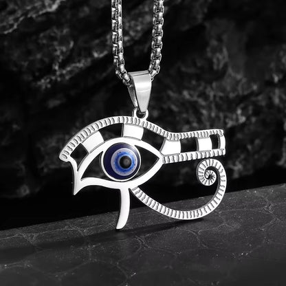 Stainless Steel Ancient Egyptian Ankh Cross Life Key Totem Necklace Men and Women Lucky Amulet Jewelry