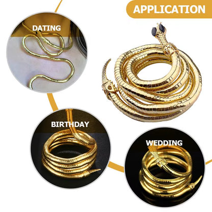 Serpent of the Nile Adjustable Gold Snake Cuff Bracelet