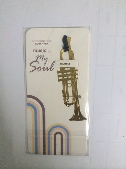 Musical Instrument Metal Bookmark - Organ Harp 