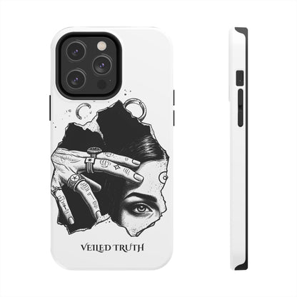 Tough Phone Case — Veiled Truth Black &amp; White Mystic Illustration
