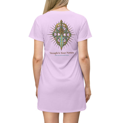 Rise Without Permission T‑Shirt Dress — Empowerment Graphic AOP Dress