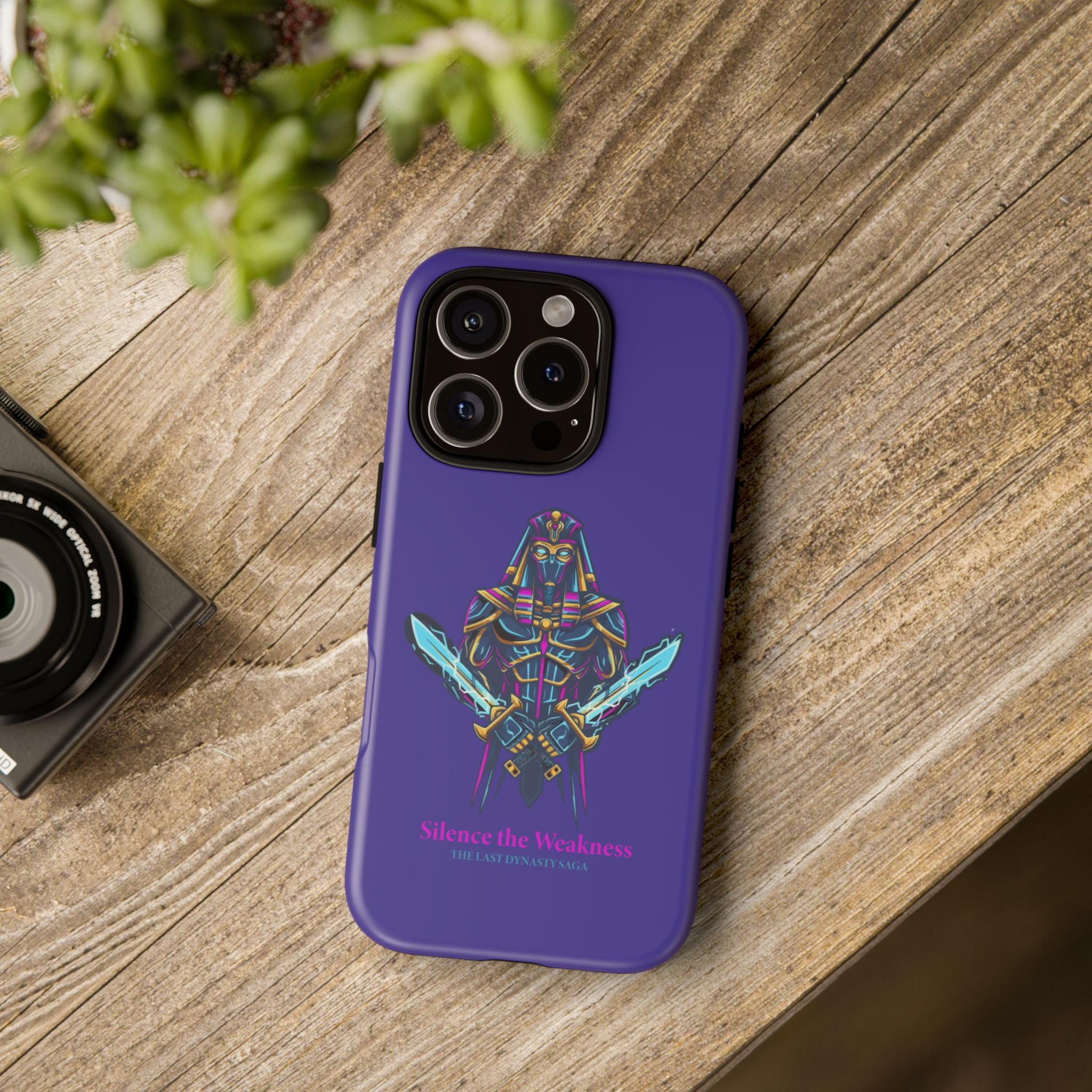 Phone Case — Neon Pharaoh Dual Swords "Silence the Weakness"
