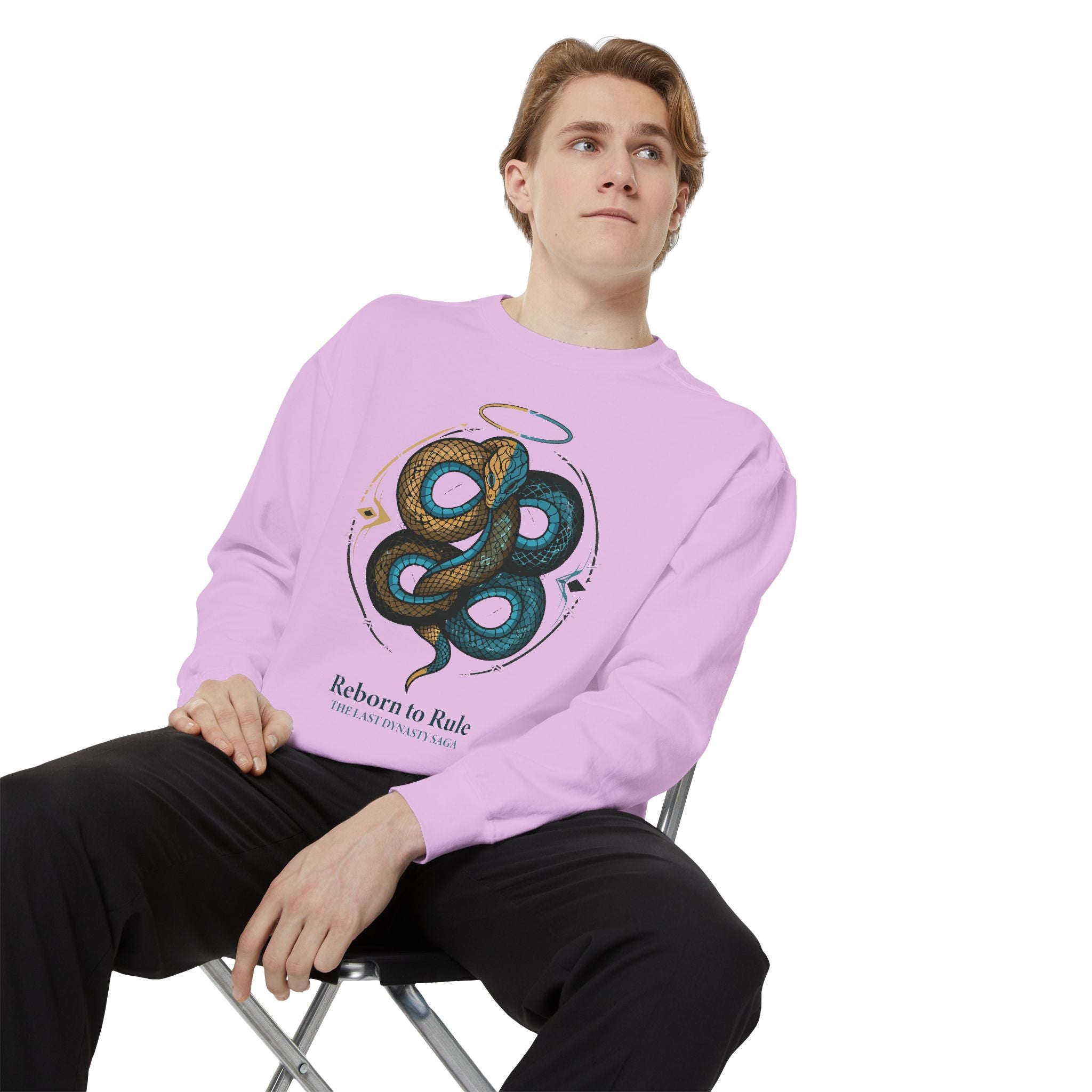 Snake Emblem Sweatshirt — "Reborn to Rule" Graphic Crewneck