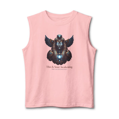 Egyptian Scarab Muscle Tank — "This Is Your Awakening" Mystical Graphic