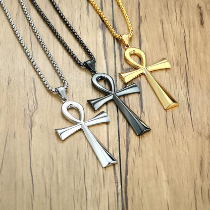 Black Ankh Pendant Symbol of Life – Stainless Steel