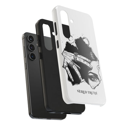 Tough Phone Case — Veiled Truth Black &amp; White Mystic Illustration