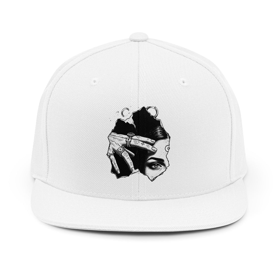 Snapback Hat — Noir Hand &amp; Eye SIGIL Graphic Snapback