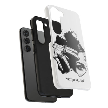 Tough Phone Case — Veiled Truth Black &amp; White Mystic Illustration