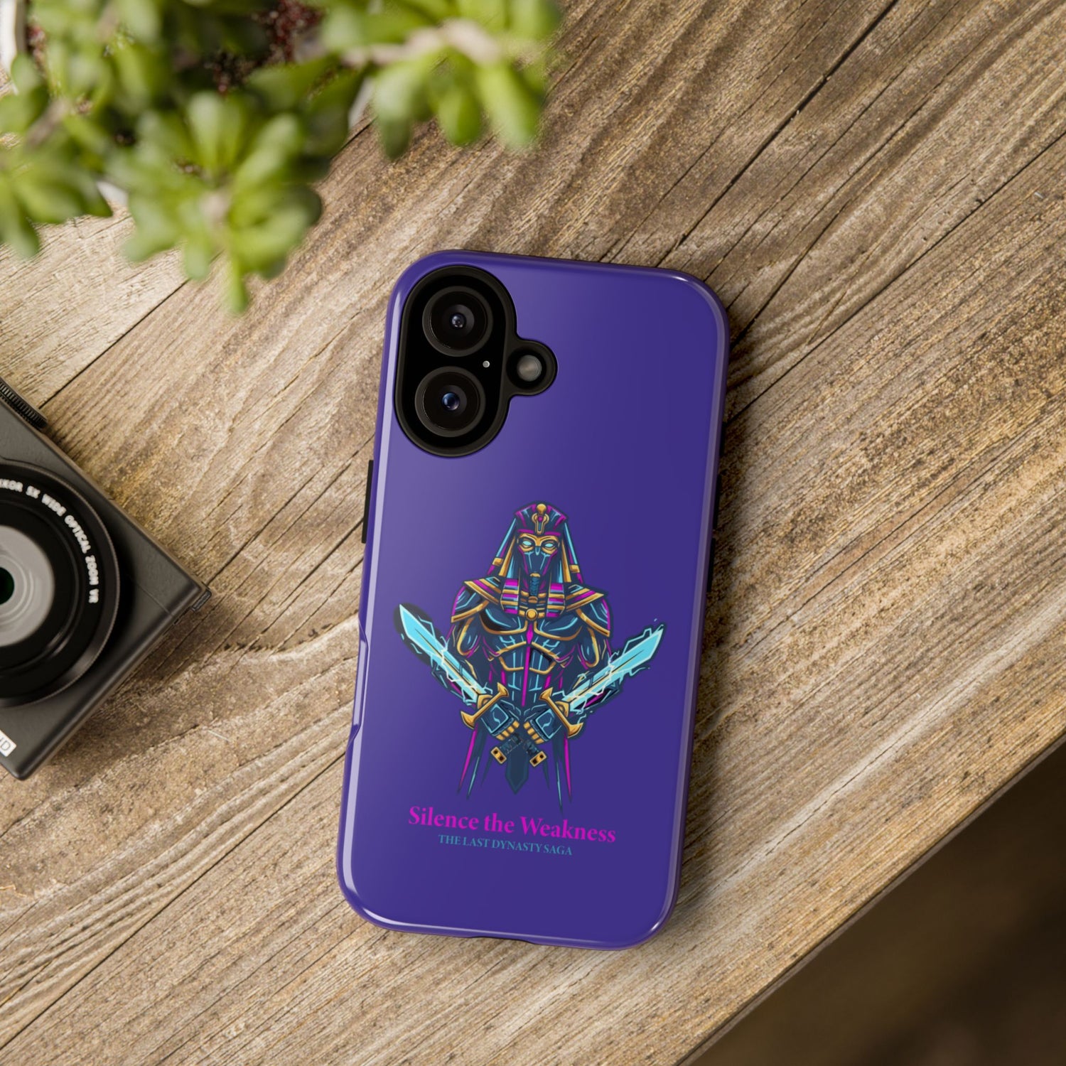 Phone Case — Neon Pharaoh Dual Swords "Silence the Weakness"