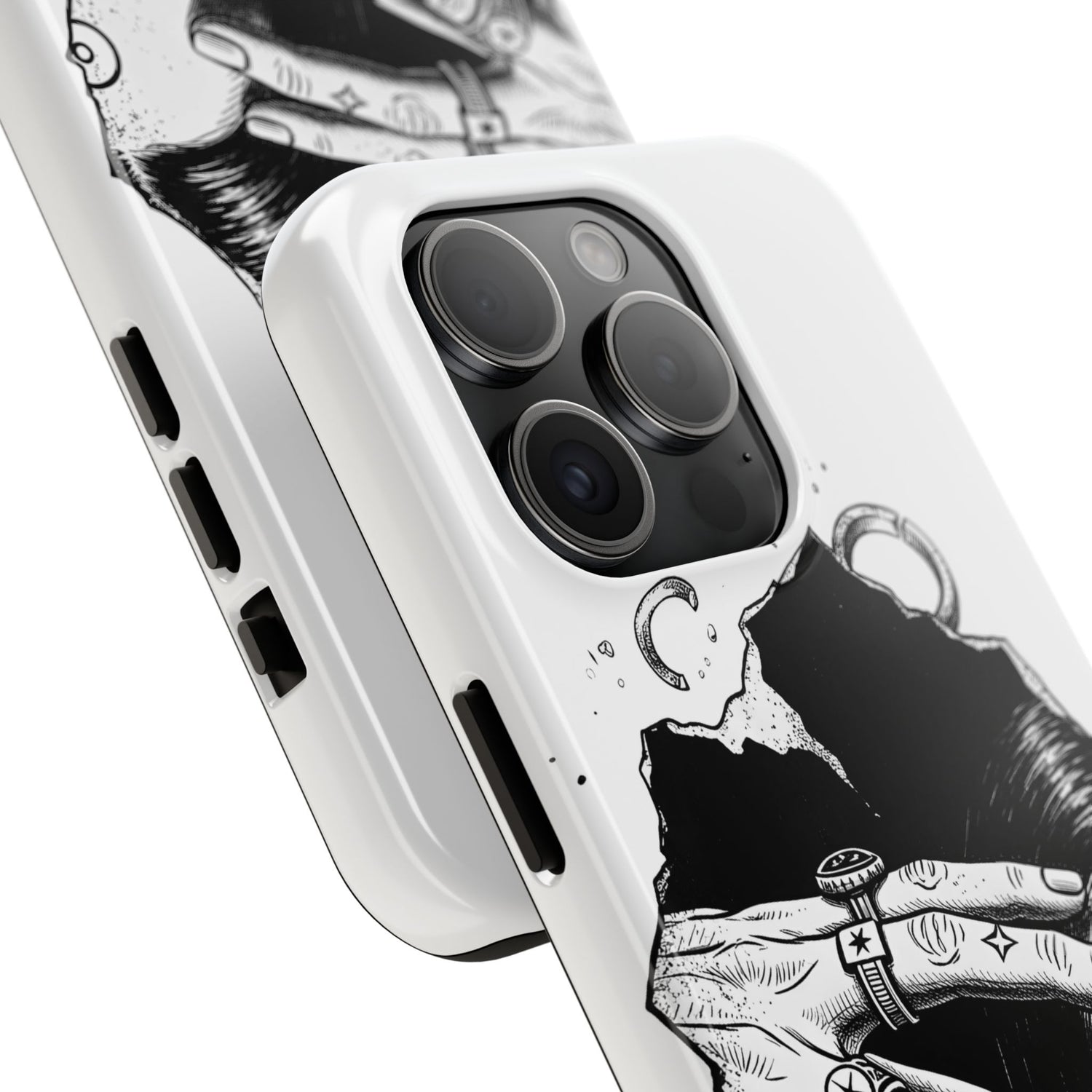 Tough Phone Case — Veiled Truth Black &amp; White Mystic Illustration