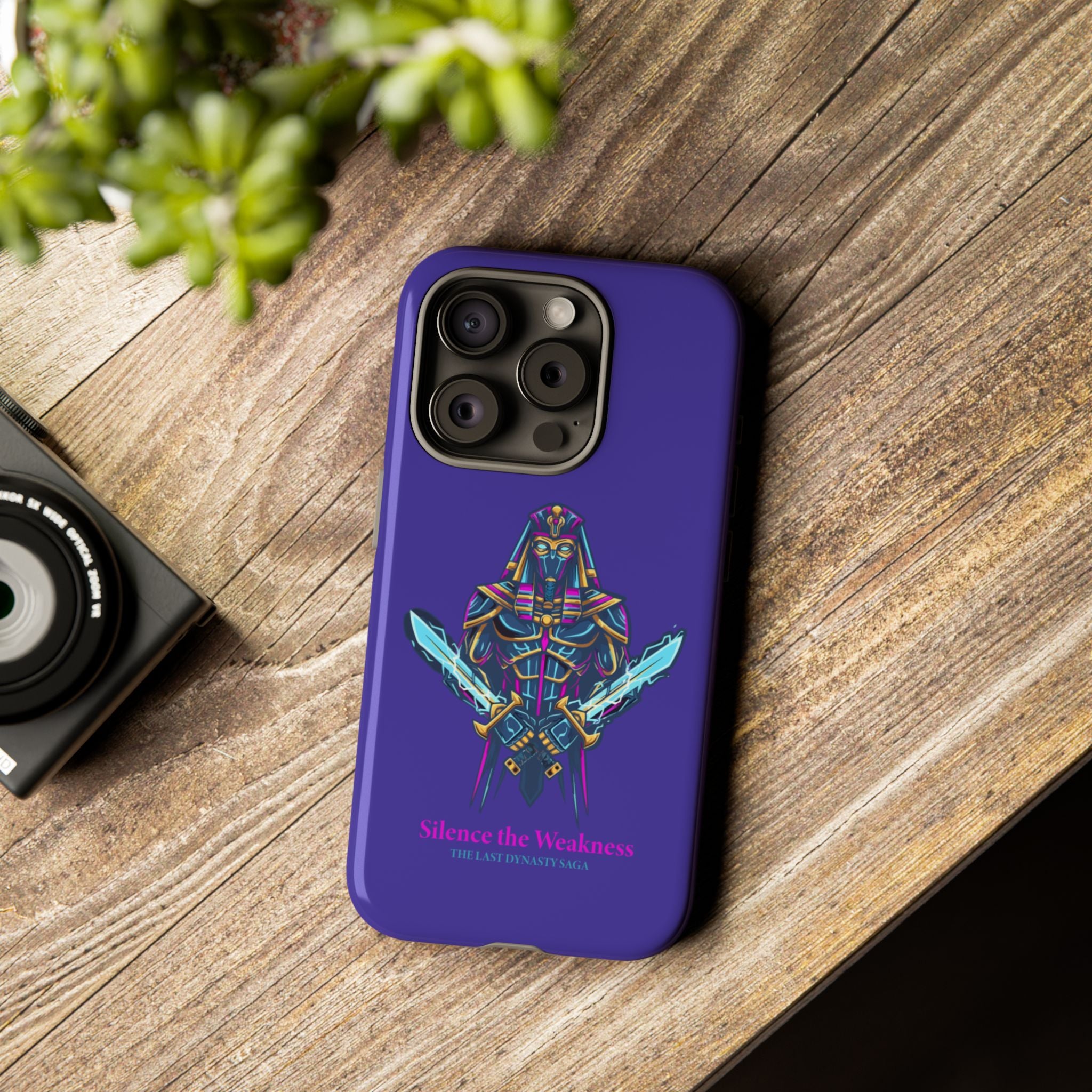 Phone Case — Neon Pharaoh Dual Swords "Silence the Weakness"