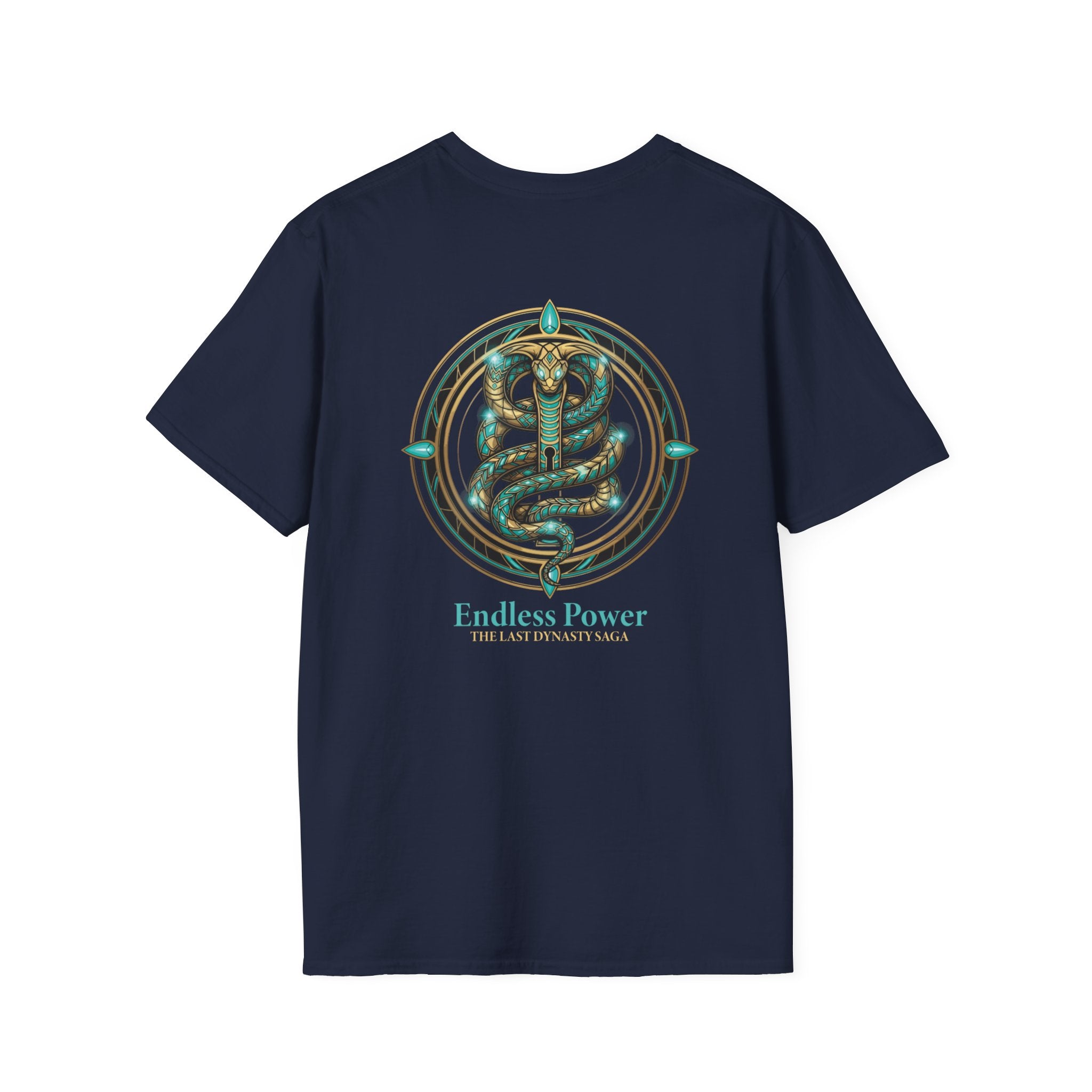 Egyptian Pharaoh Chest &amp; Serpent Back T-Shirt — "This Is Your Awakening / Endless Power"