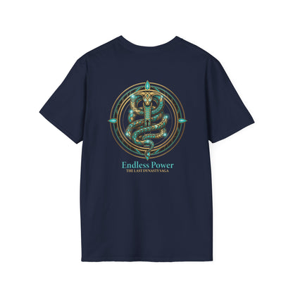 Egyptian Pharaoh Chest &amp; Serpent Back T-Shirt — "This Is Your Awakening / Endless Power"