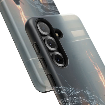 Phone Case - Cybermage Silhouette with Lightning Spell