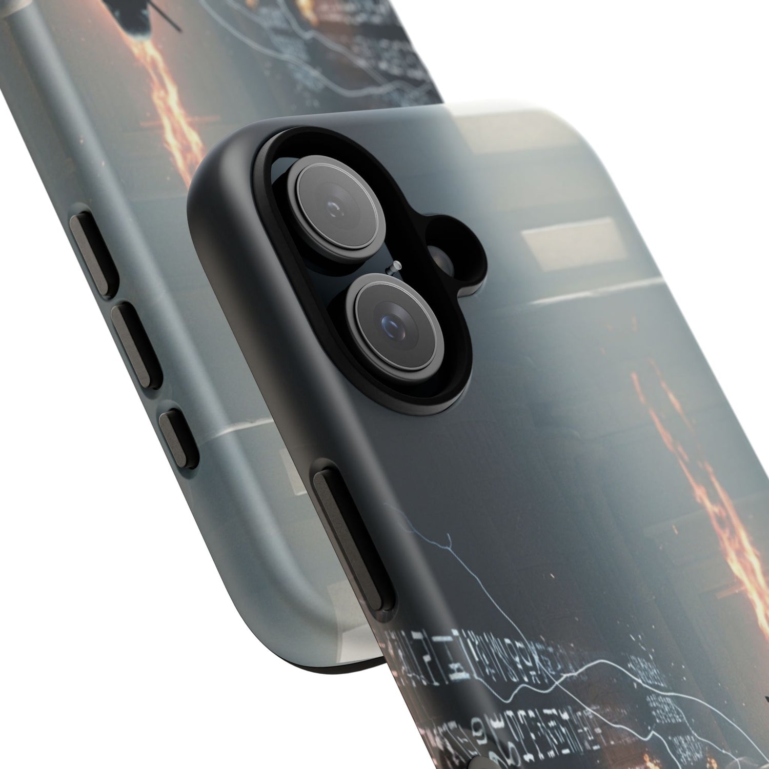 Phone Case - Cybermage Silhouette with Lightning Spell