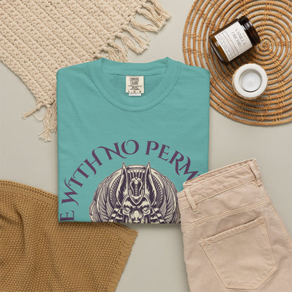 Rise With No Permission T-Shirt — Anubis Helmet Graphic Tee (“Your Song Is Your Spell”)