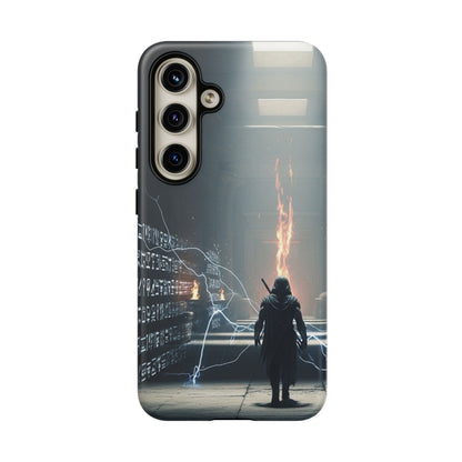 Phone Case - Cybermage Silhouette with Lightning Spell