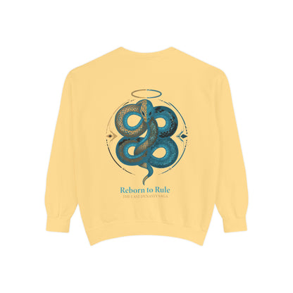 Snake Emblem Sweatshirt — "Reborn to Rule" Graphic Crewneck