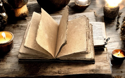 🌙 Moon Phases Leather Journal – Vintage Grimoire (7 × 5", 200 Pages)