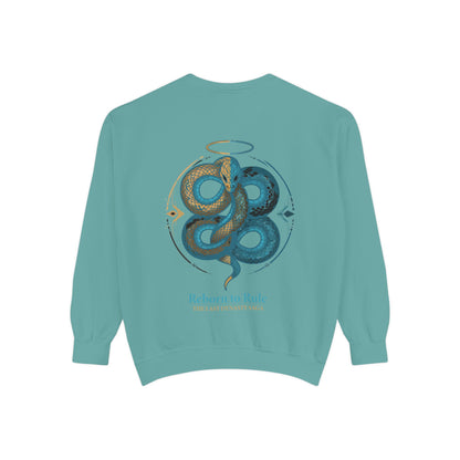 Snake Emblem Sweatshirt — "Reborn to Rule" Graphic Crewneck