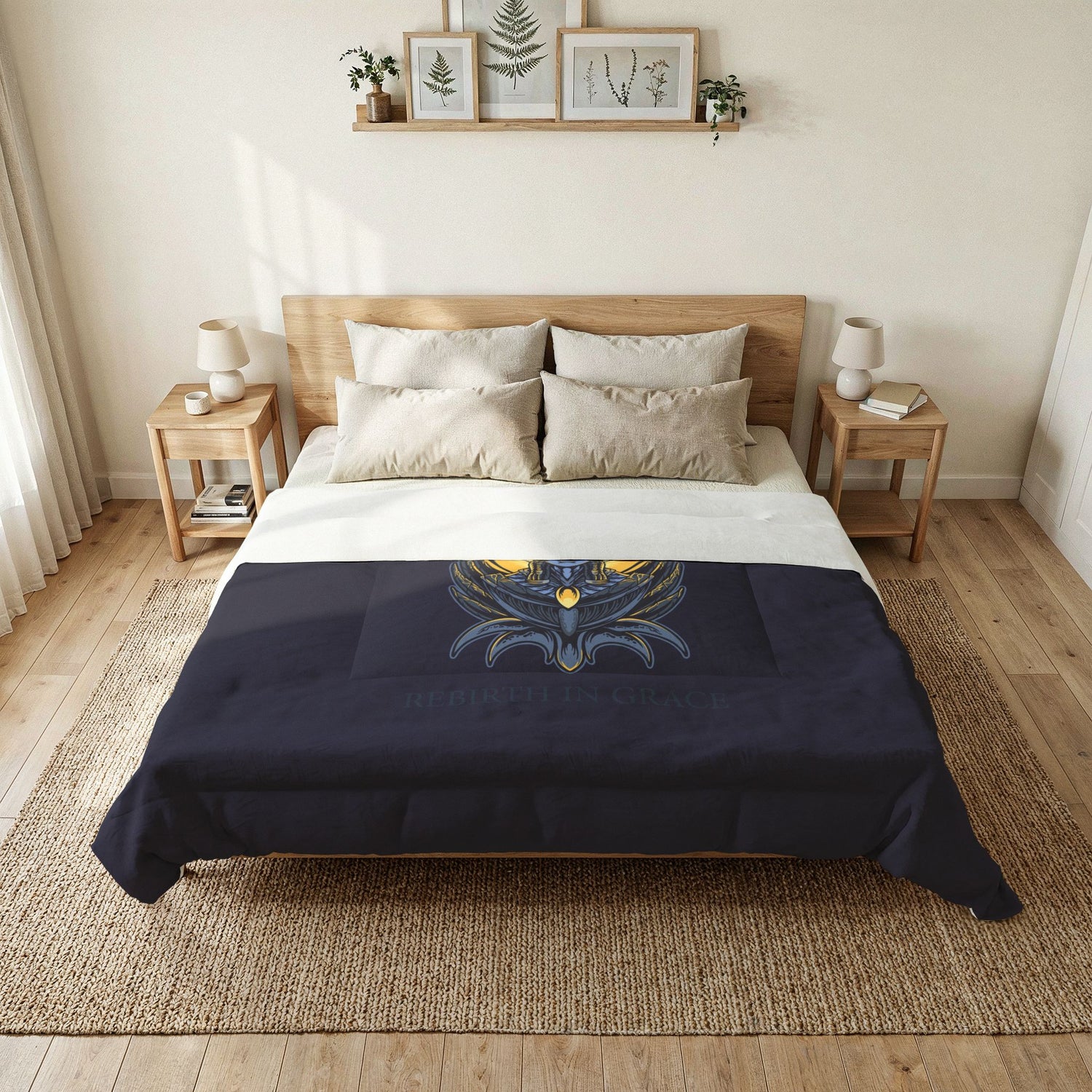 Egyptian Goddess Cotton Comforter — Rebirth in Grace Decorative Bedspread