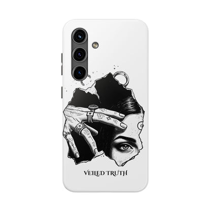 Tough Phone Case — Veiled Truth Black &amp; White Mystic Illustration