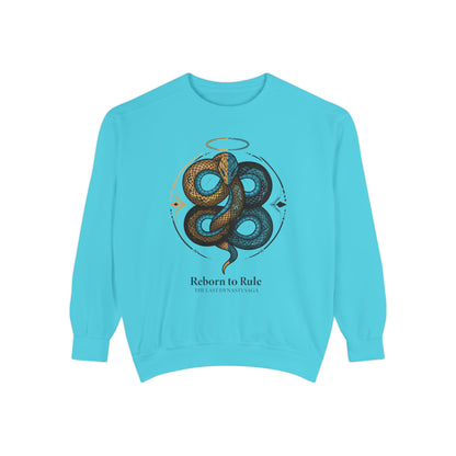 Snake Emblem Sweatshirt — "Reborn to Rule" Graphic Crewneck