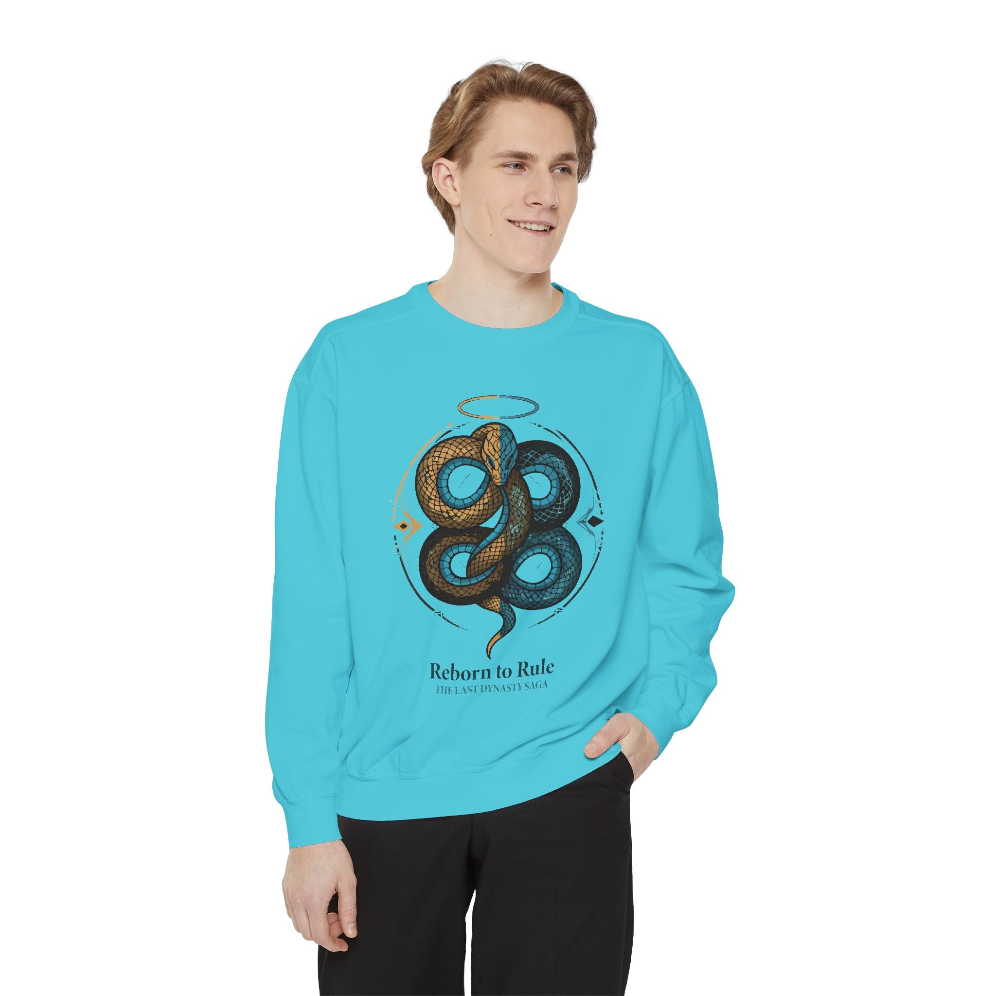 Snake Emblem Sweatshirt — "Reborn to Rule" Graphic Crewneck