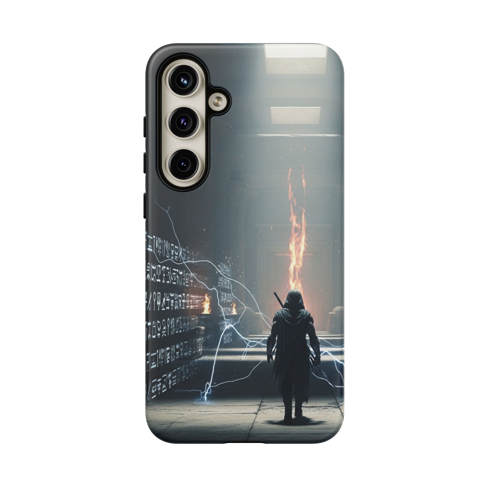 Phone Case - Cybermage Silhouette with Lightning Spell