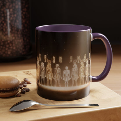 Egyptian Gods Lineup Coffee Mug — Ancient Deities Accent Mug (11/15oz)