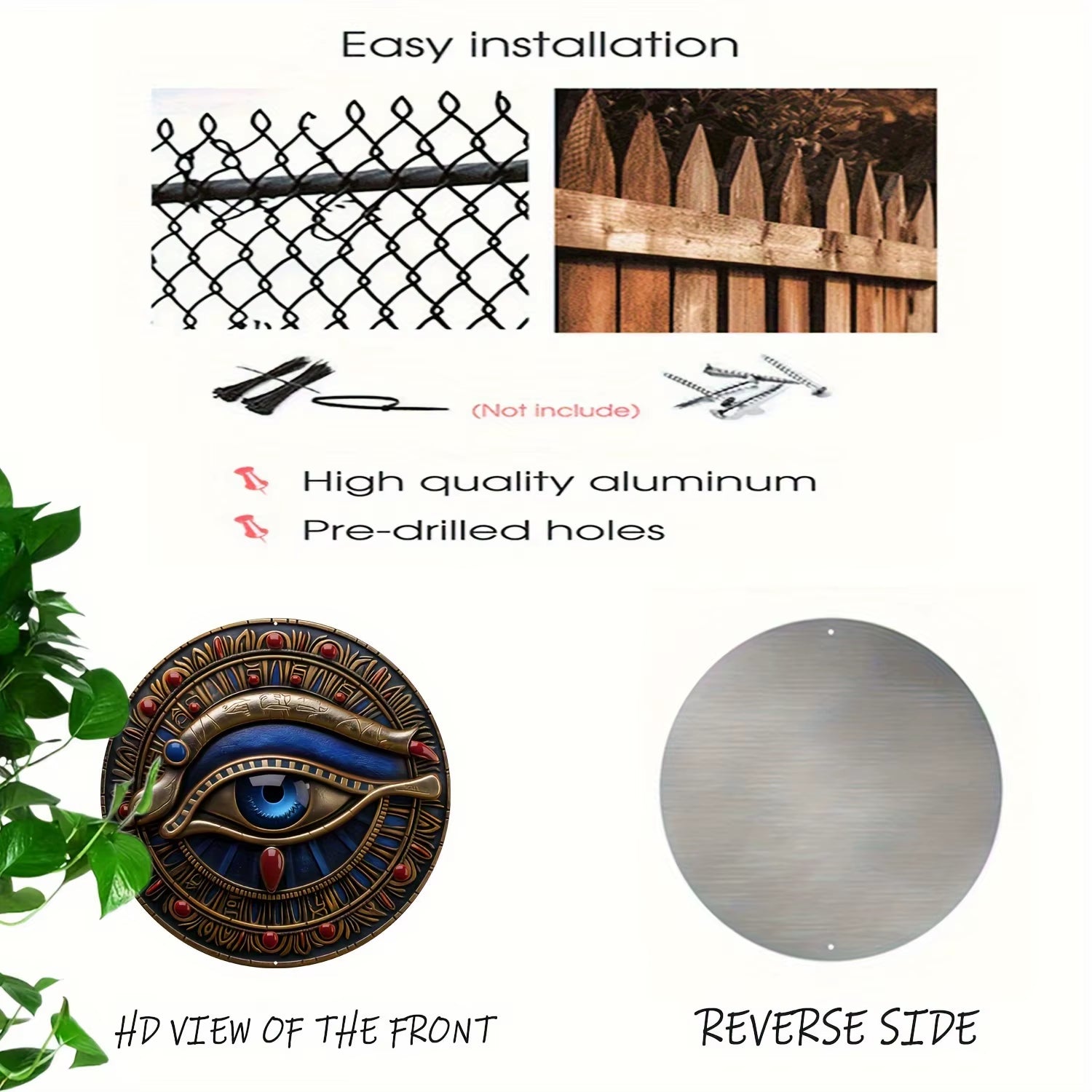 Eye of Horus Metal Wall Art UV-Printed Aluminum Sign – 3D Visual Effect