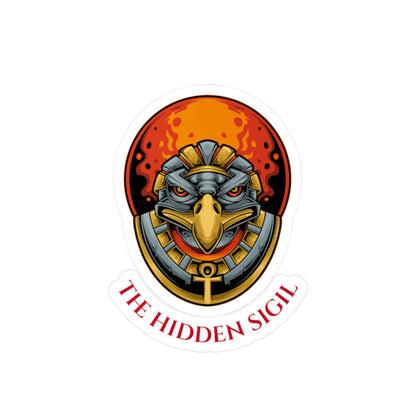 Egyptian Falcon Emblem Sticker — "The Hidden Sigil" Kiss-Cut Vinyl Decal