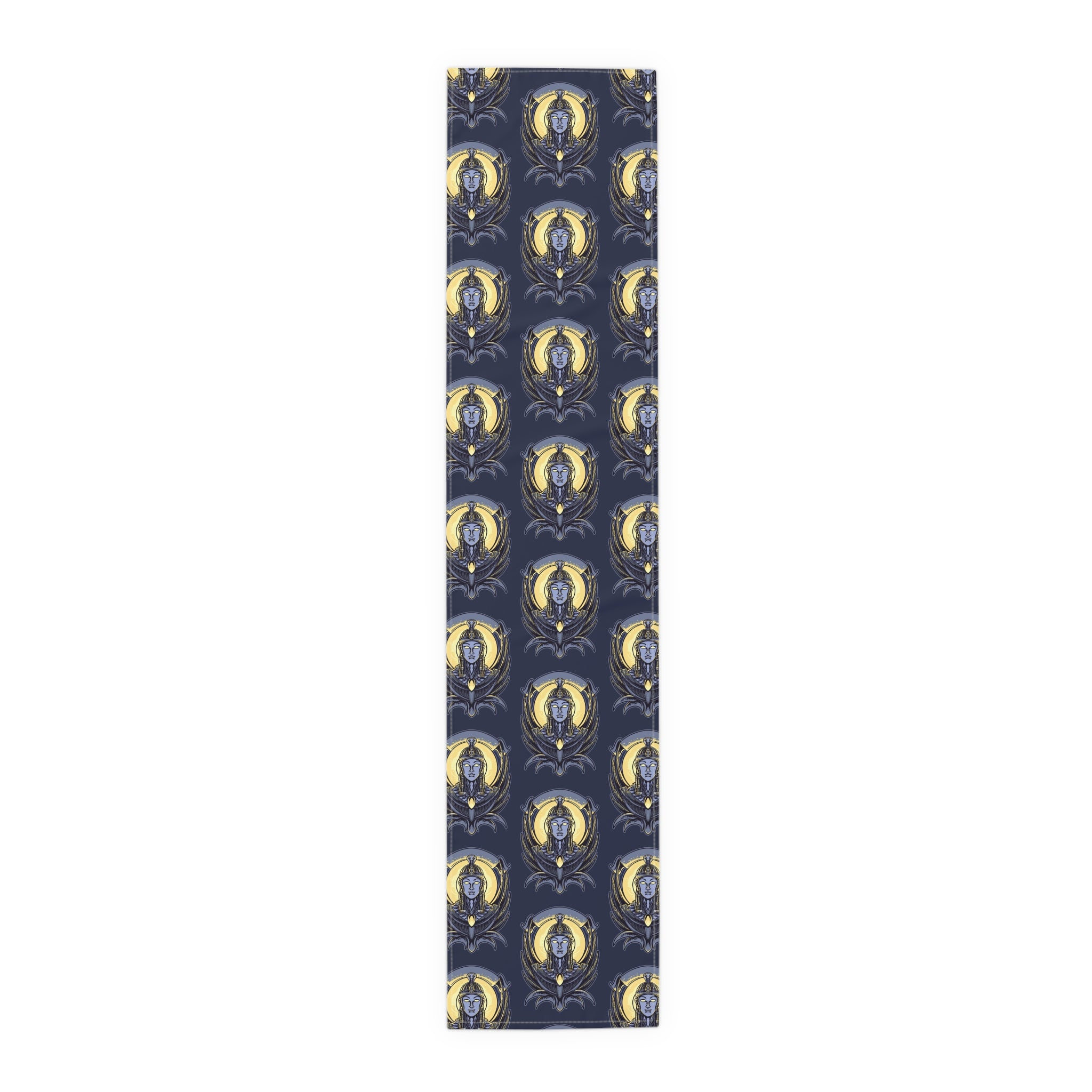 Art Nouveau Moon &amp; Owl Table Runner — Night Sky Decorative Linen