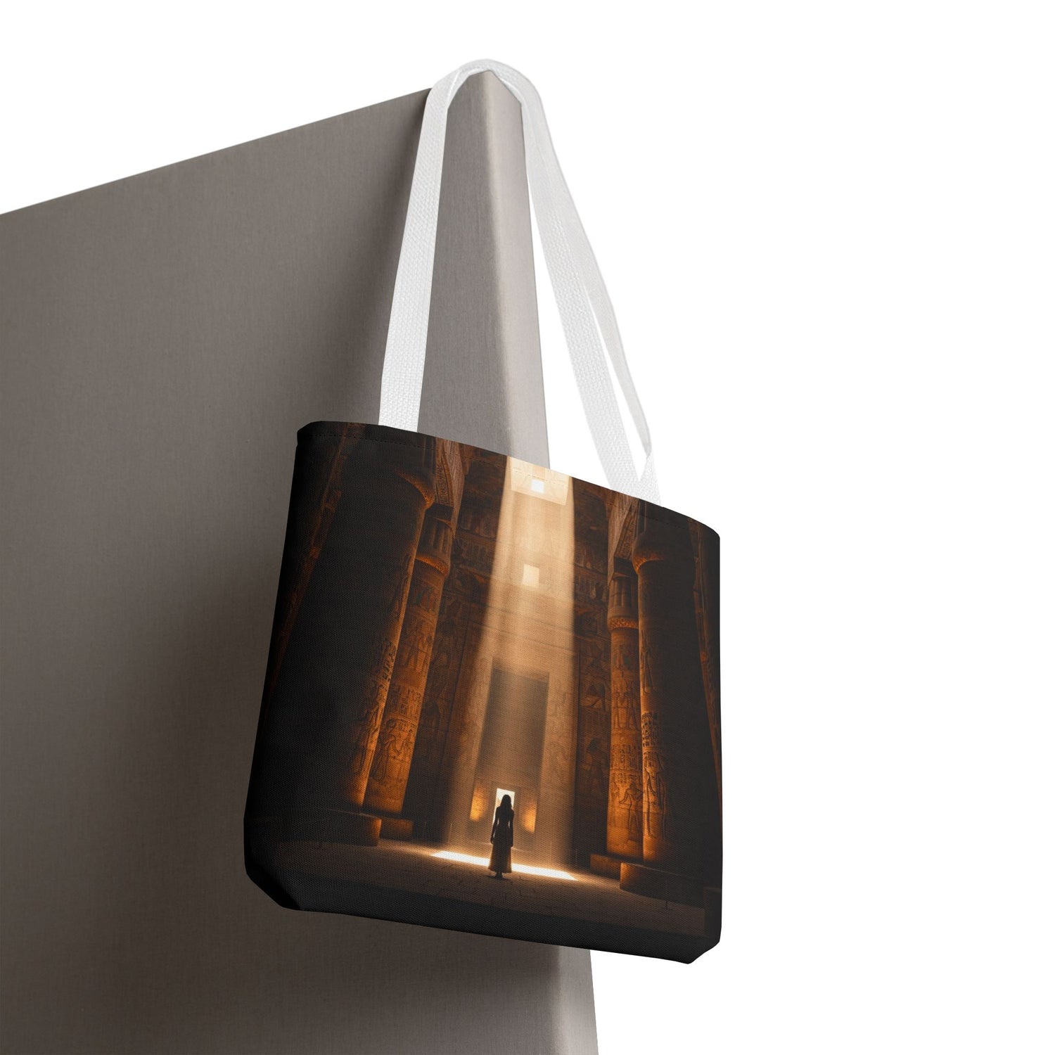 Mystic Temple Tote Bag — Ancient Light &amp; Symbolic Wheel AOP Tote
