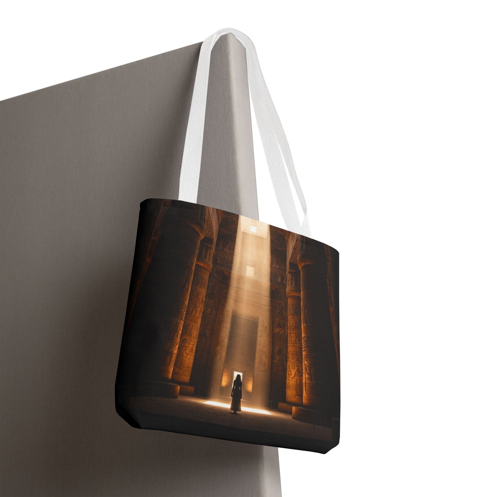 Mystic Temple Tote Bag — Ancient Light &amp; Symbolic Wheel AOP Tote
