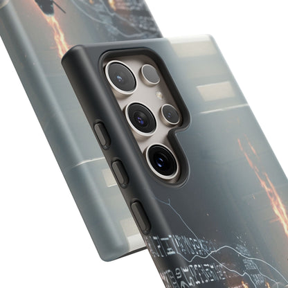 Phone Case - Cybermage Silhouette with Lightning Spell