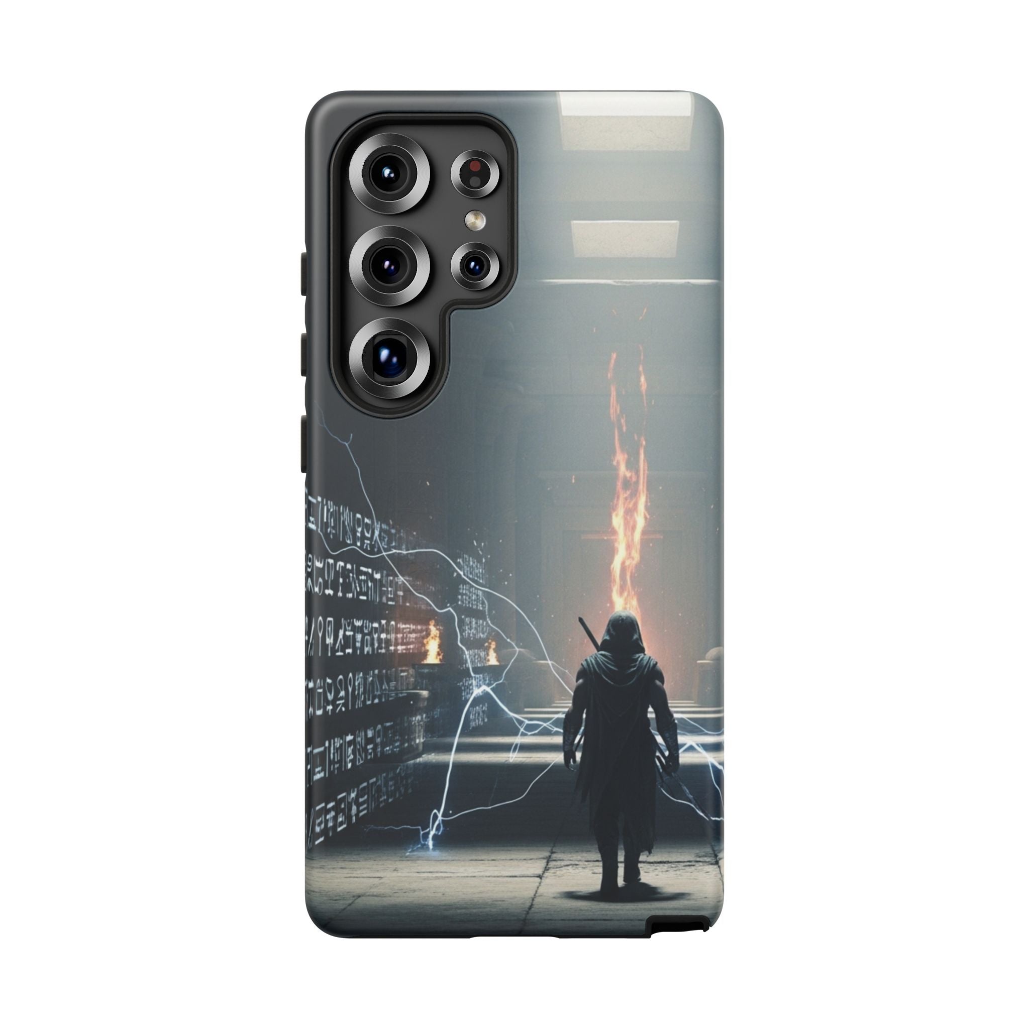 Phone Case - Cybermage Silhouette with Lightning Spell