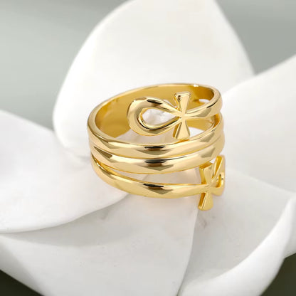 Gold-Tone Stainless Steel Adjustable Band (Unisex) 