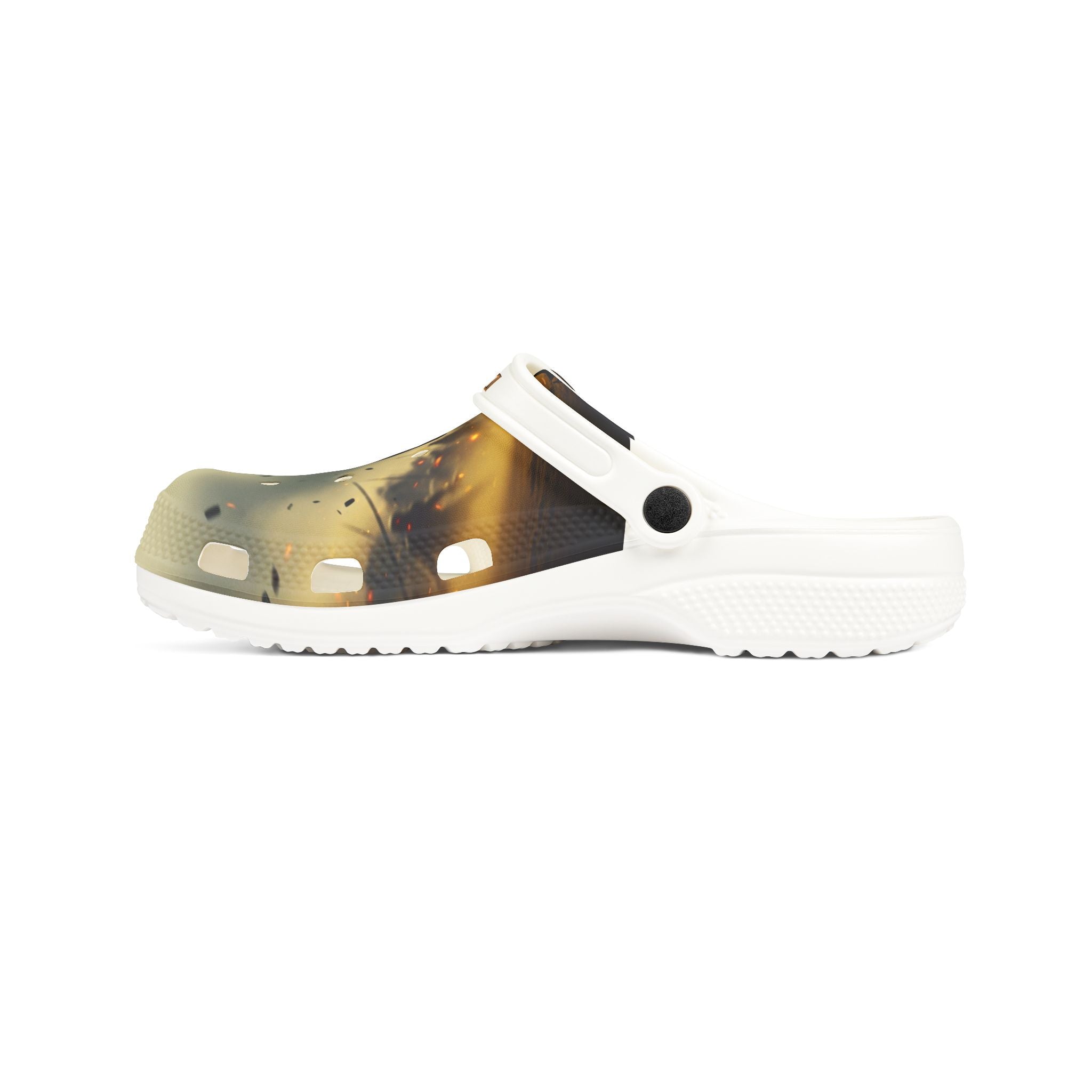 Printed EVA Foam Clogs — Warm Fireplace Photo All-Over Print