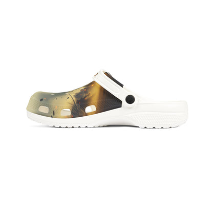 Printed EVA Foam Clogs — Warm Fireplace Photo All-Over Print