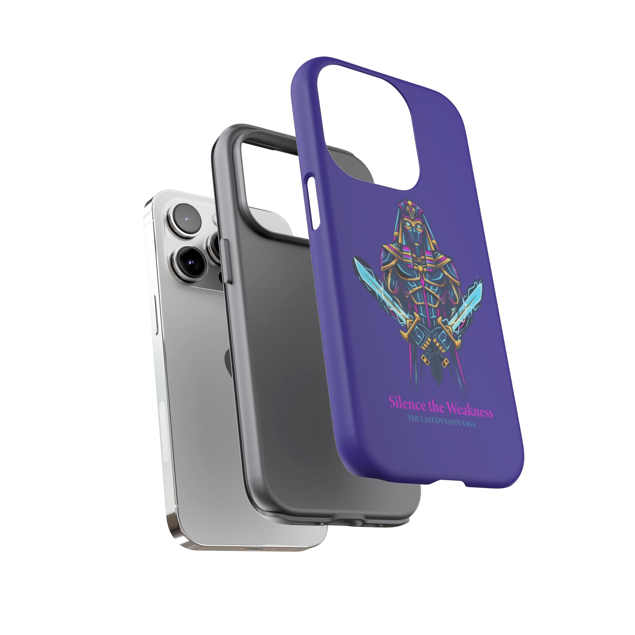 Phone Case — Neon Pharaoh Dual Swords "Silence the Weakness"