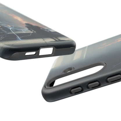 Phone Case - Cybermage Silhouette with Lightning Spell