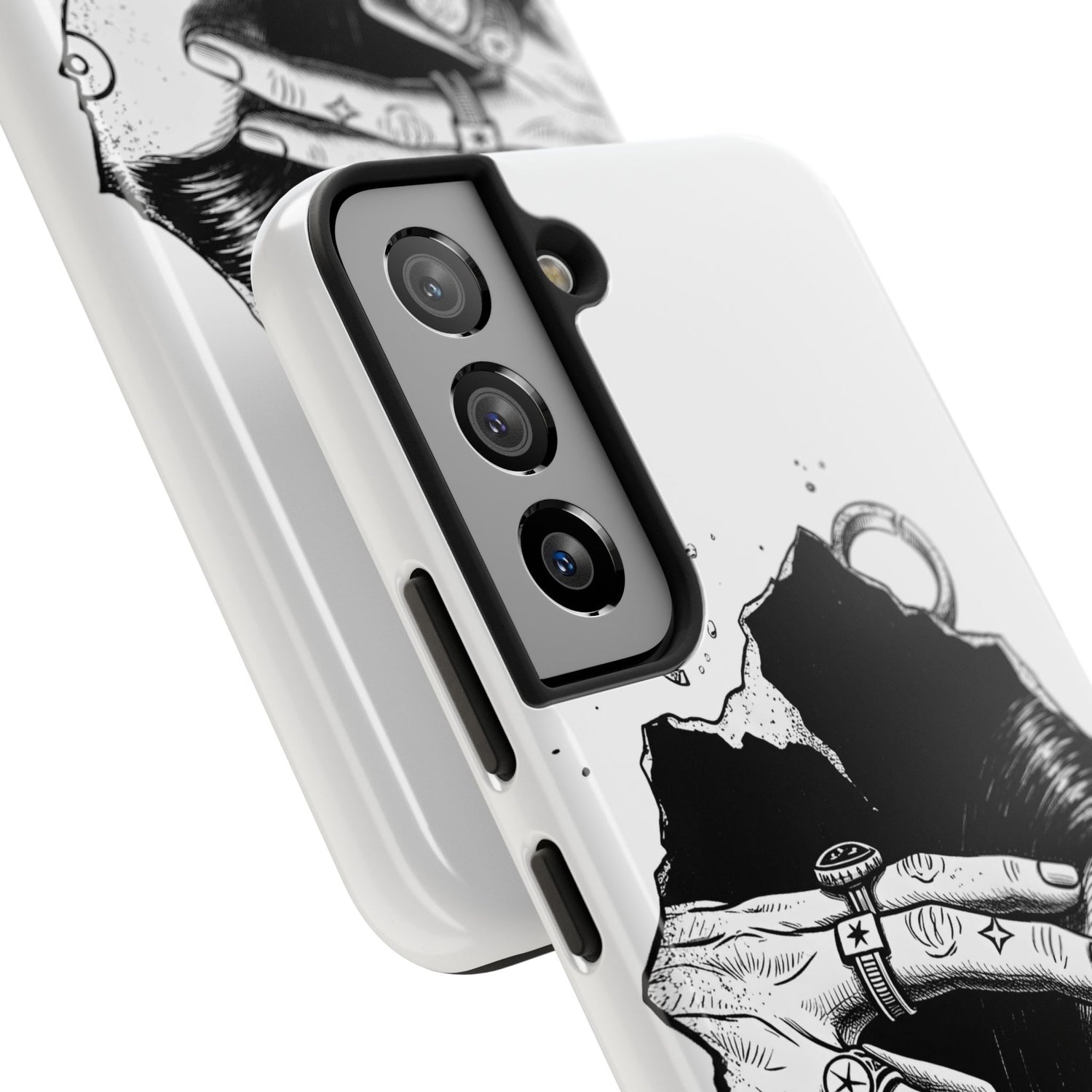 Tough Phone Case — Veiled Truth Black &amp; White Mystic Illustration