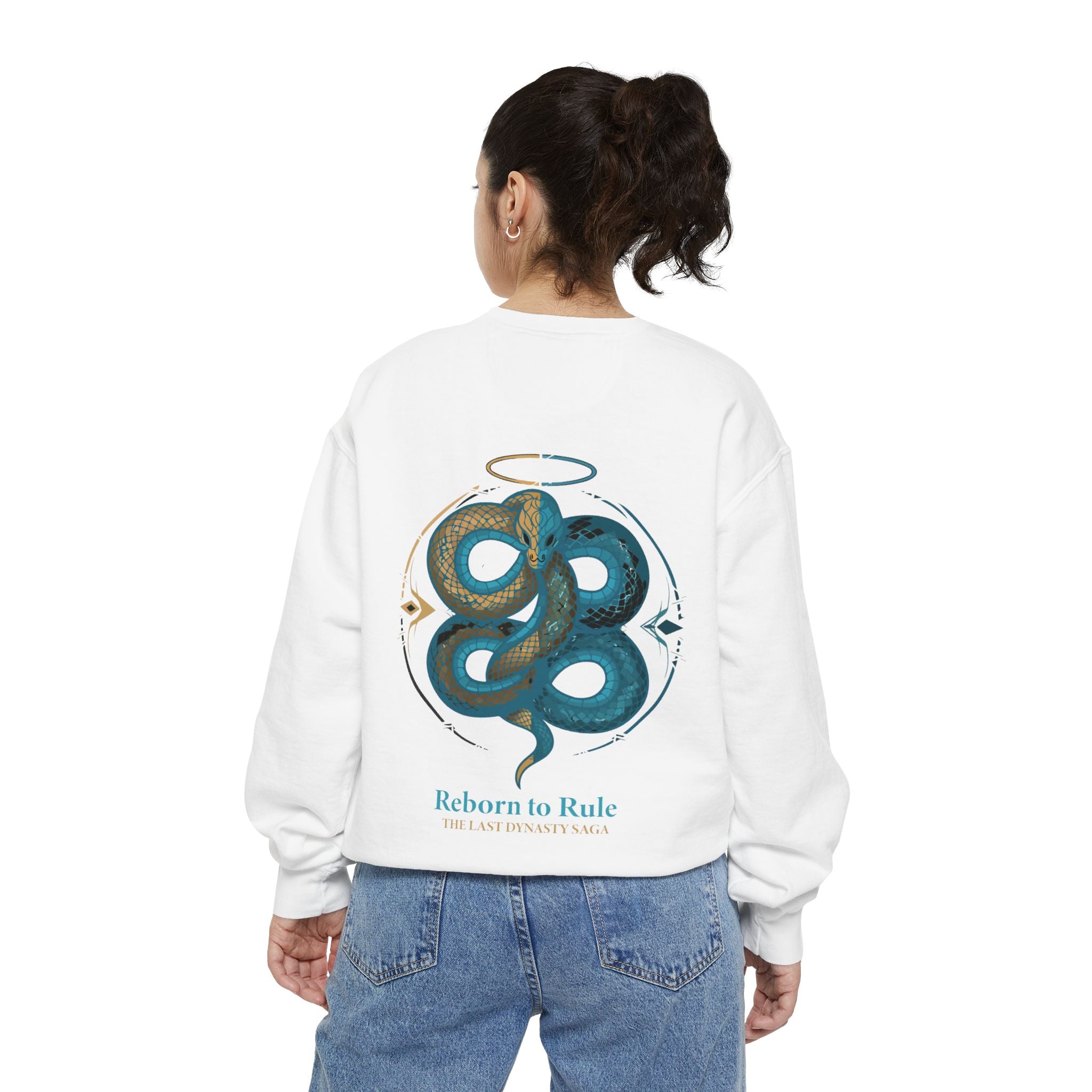 Snake Emblem Sweatshirt — "Reborn to Rule" Graphic Crewneck