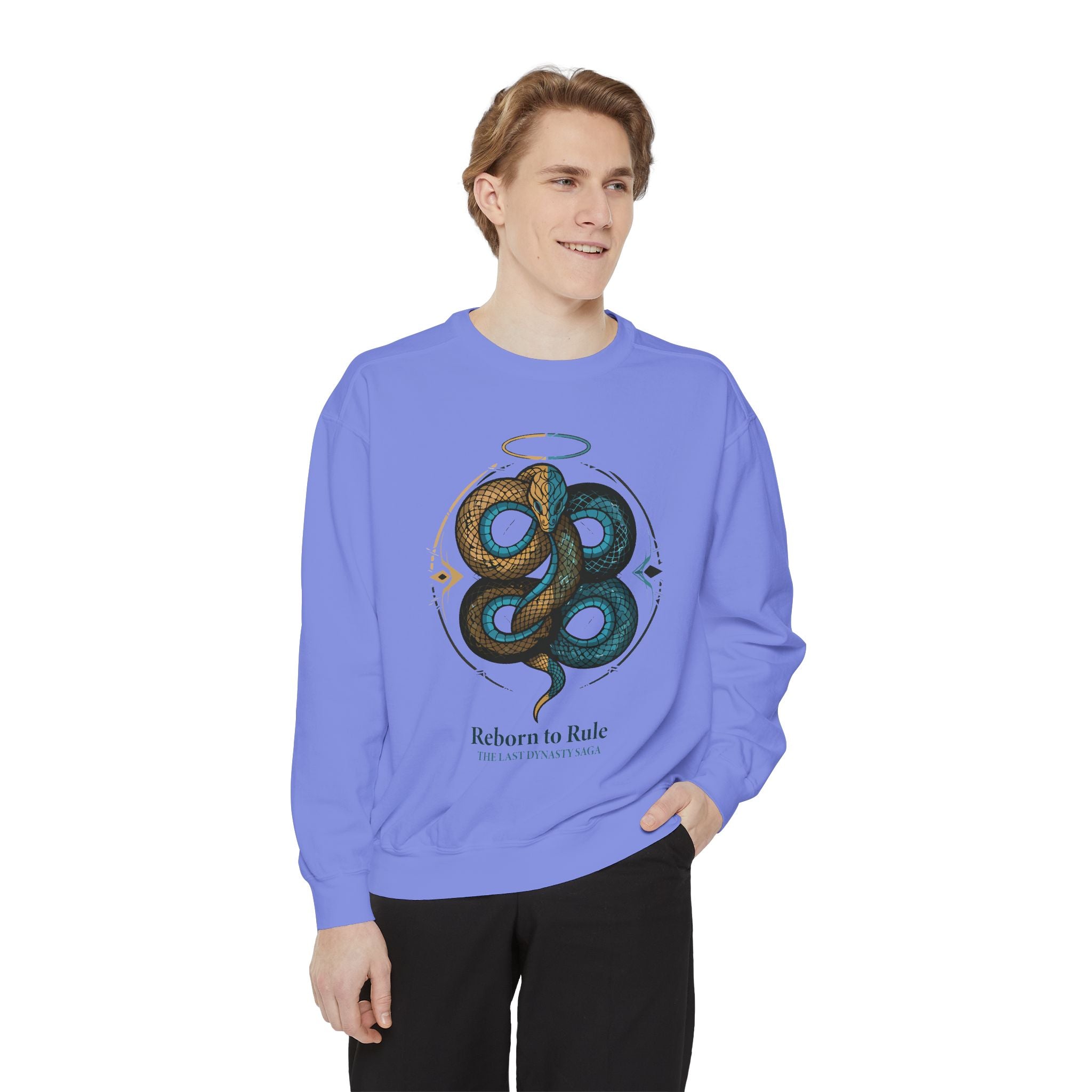 Snake Emblem Sweatshirt — "Reborn to Rule" Graphic Crewneck