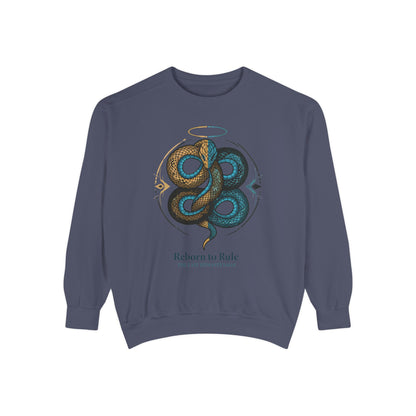 Snake Emblem Sweatshirt — "Reborn to Rule" Graphic Crewneck